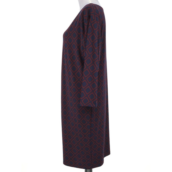 Lauren Ralph Lauren Dress Womens 10 Navy Blue Red Shift Stretch Knit Dolman Slvs - Picture 10 of 11